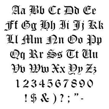 old english tattoo font. old english lettering shaded