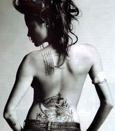 angelina jolie wanted back tattoo. angelina jolie wanted tattoos