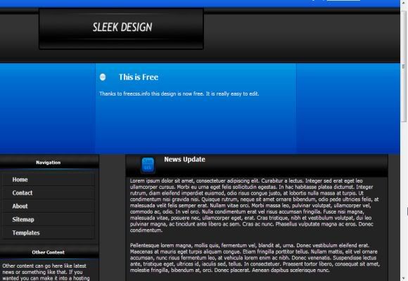 CSS Free Blue Black Template