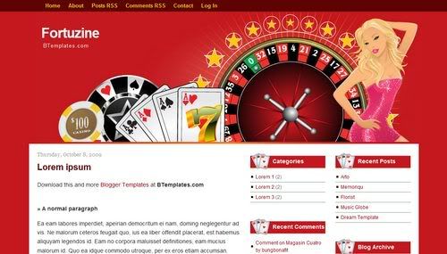 Free Blogger Entertainment Casino Web2.0 Template