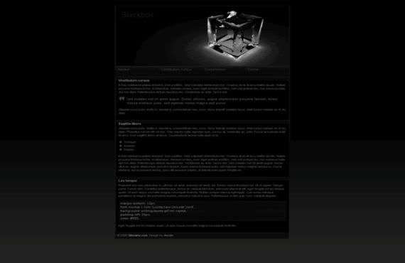 CSS Black Dark Cube Cold Template