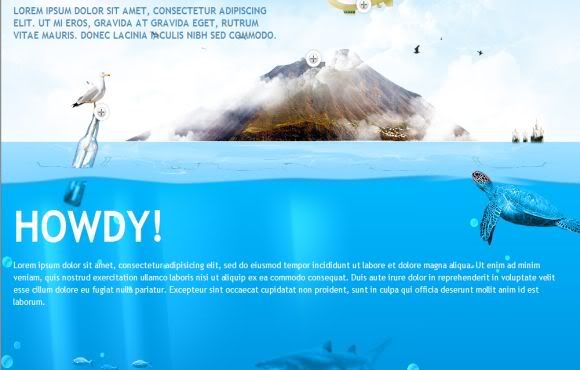 CSS Sea World Fish Web2.0 Template