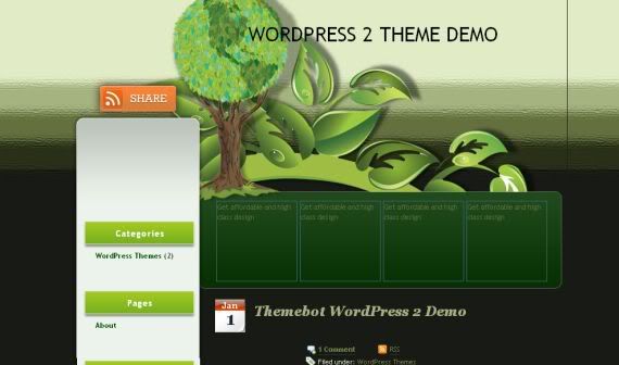 Free Green Black Vector Wordpress Theme