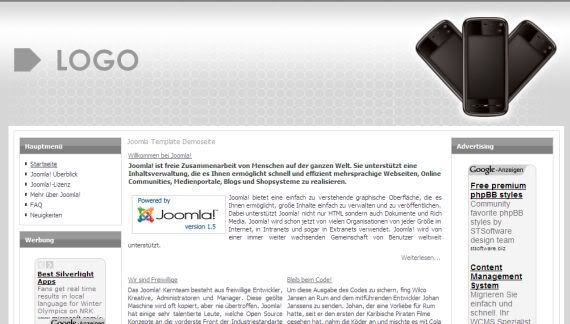 Iphone Mobiles Gray Website Joomla Template