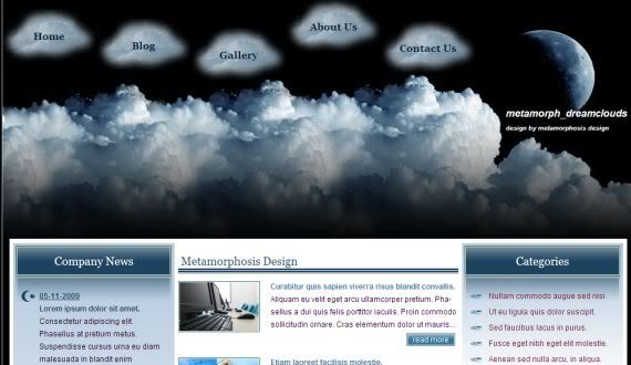 Clouds Dream Vector CSS Website Template