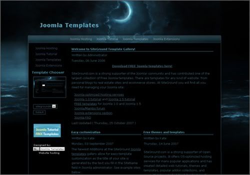 Joomla Moon Night Free Black Template