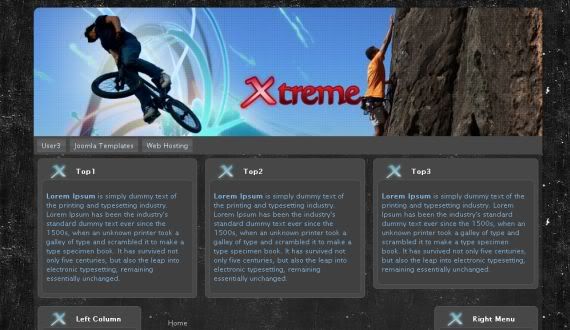 Xtreme Sports Black Joomla Template