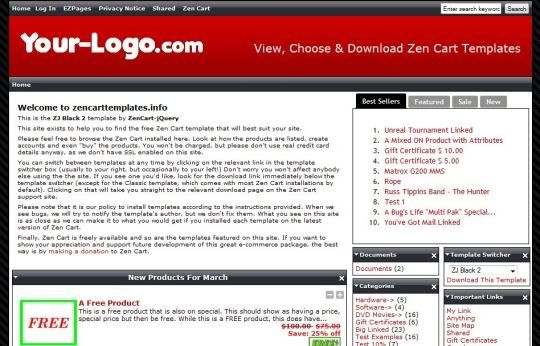 ZenCart Red Black Web2.0 Theme Template