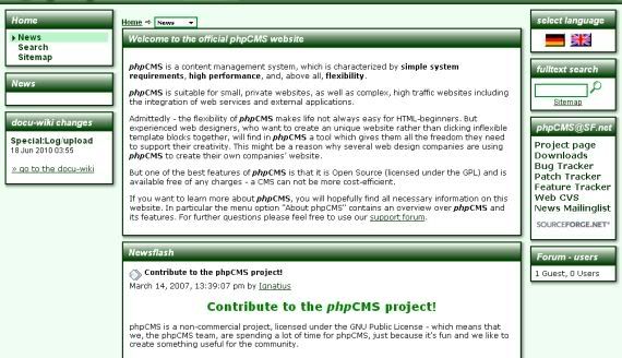 PhpCMS Content Management System Script