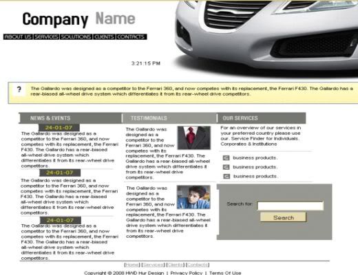 Free Cars Grey Website Template