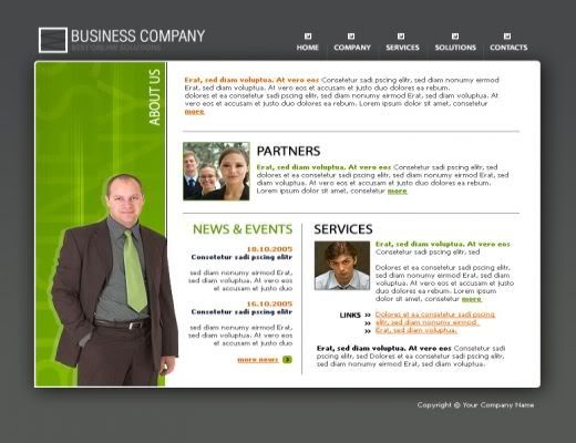 Flash Business Green Web2.0 Template