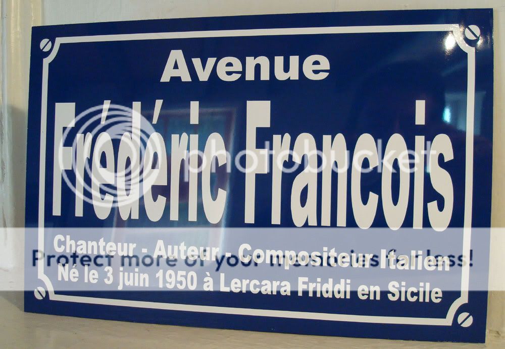   PLAQUE de Rue Frederic FRANCOIS