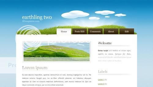 Free Blogger Field Green Nature Web2.0 Template