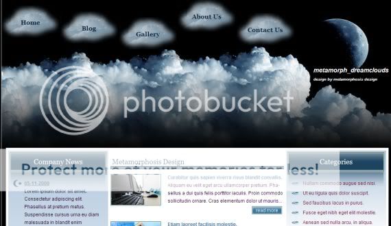 Free CSS Clouds Dream Vector Website Template